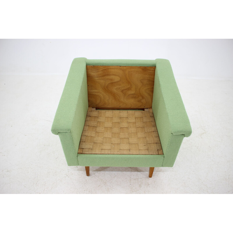 Vintage green armchair, new upholstery 1960s