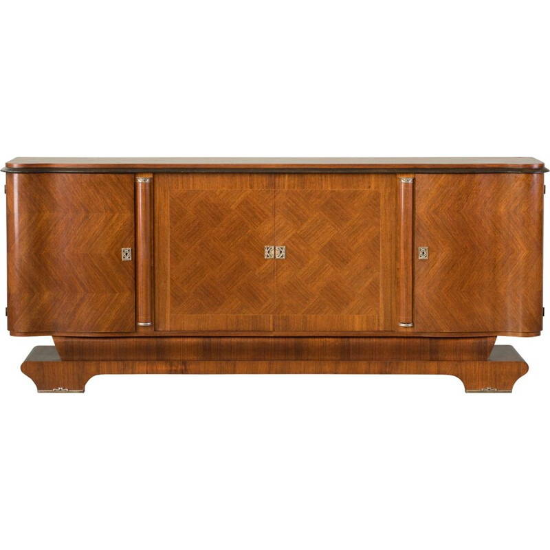 Vintage French Art Deco Sideboard with French Art Marquetry, 1940s