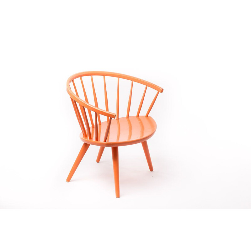 Vintage Scandinavian Arka chair by Yngve Ekstrom 1950’s original paint