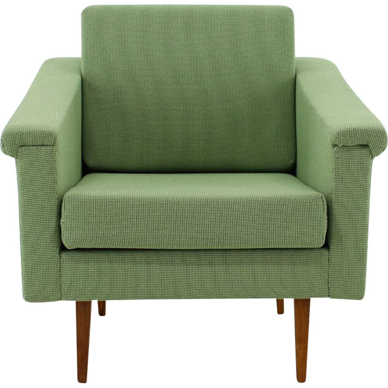 Vintage green armchair, new upholstery 1960s