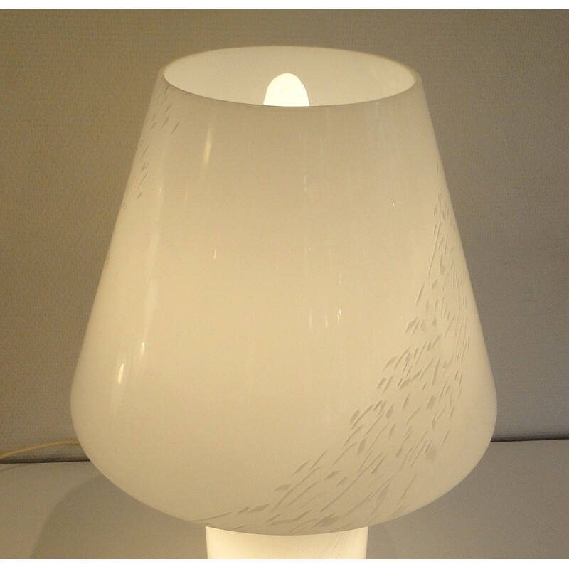Lampe de table vintage en verre de Murano, 1980