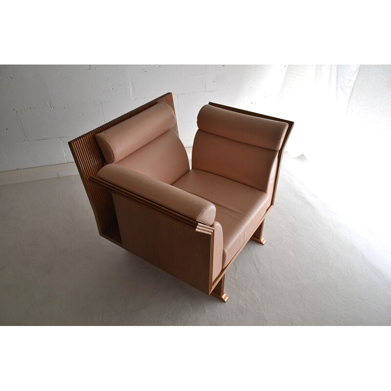 Vintage Rosewood armchairs by Ugo La Pietra, 1980s