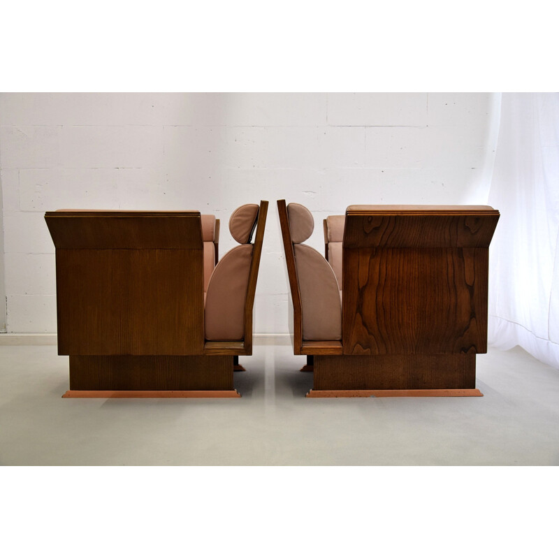 Vintage Rosewood armchairs by Ugo La Pietra, 1980s