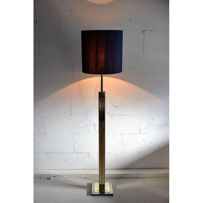 Vintage Brass and Chrome Floor Lamp, 1970s