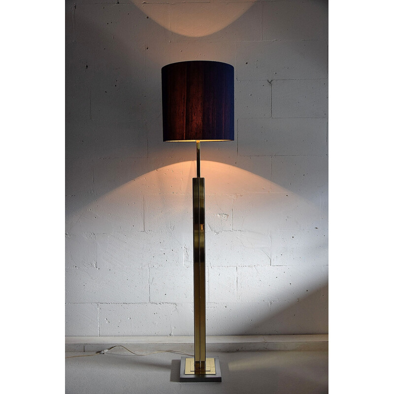 Vintage Brass and Chrome Floor Lamp, 1970s