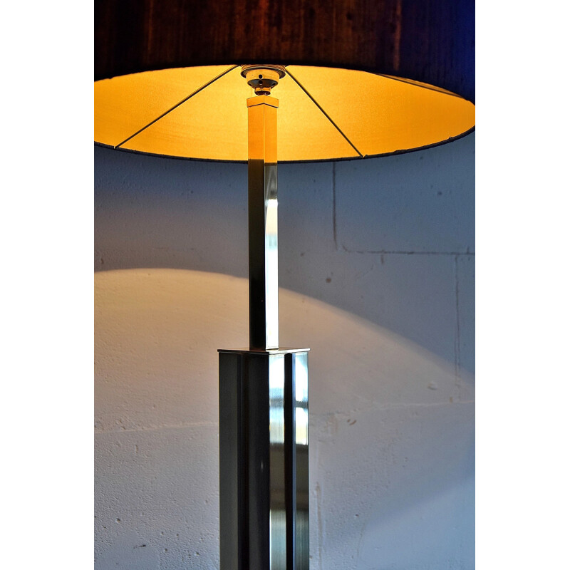 Vintage Brass and Chrome Floor Lamp, 1970s