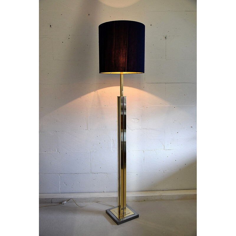 Vintage Brass and Chrome Floor Lamp, 1970s