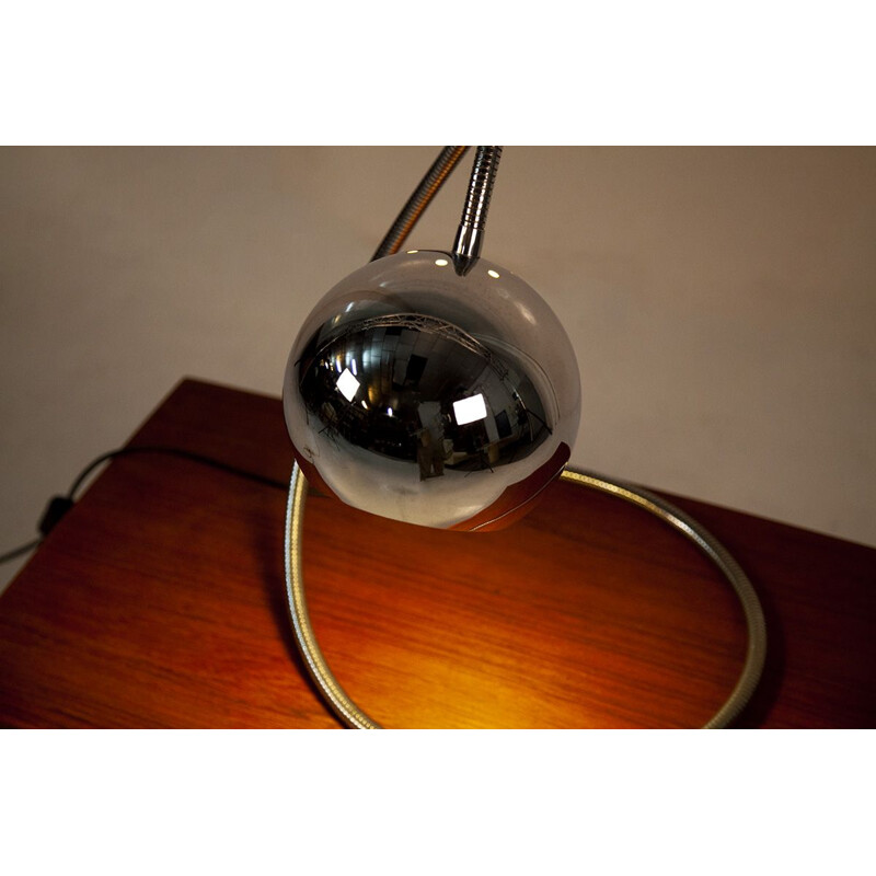Vintage Chrome Table Lamp, Italy, 1960s 