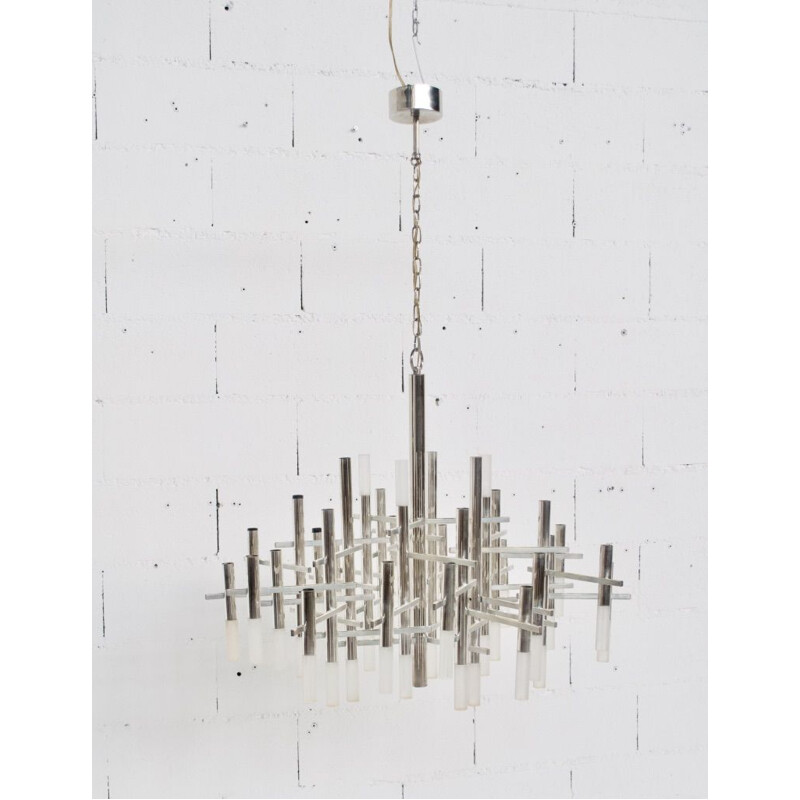 Vintage chandelier by Angelo Gaetano Sciolari, 1970