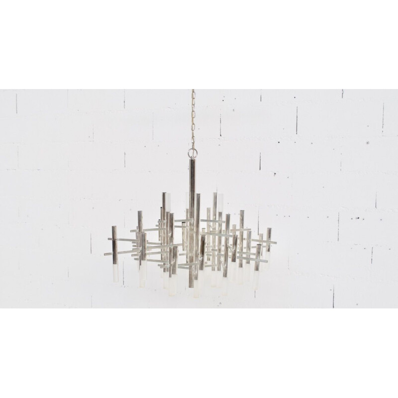 Vintage chandelier by Angelo Gaetano Sciolari, 1970