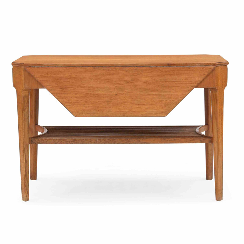 Vintage rectangular teak coffee table, top with raised edges by Kurt Ostervig