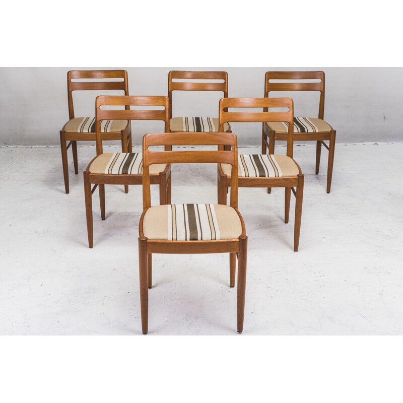Lot de 6 chaises vintage en teck de H. W. Klein pour Bramin