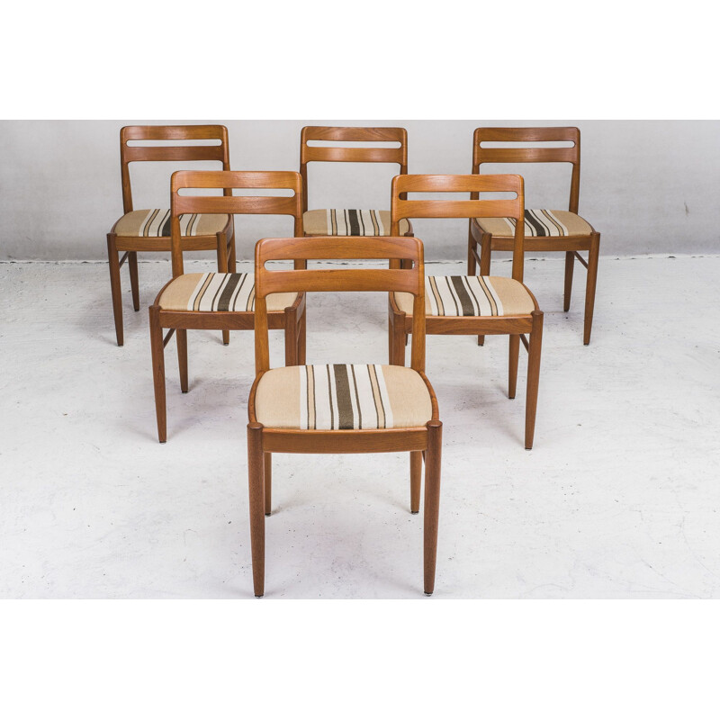 Set van 6 vintage teakhouten stoelen van H. W. Klein voor Bramin