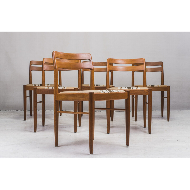 Set di 6 sedie vintage in teak di H. W. Klein per Bramin