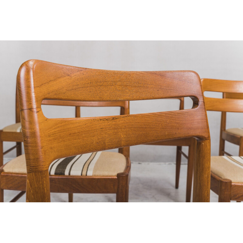 Set van 6 vintage teakhouten stoelen van H. W. Klein voor Bramin