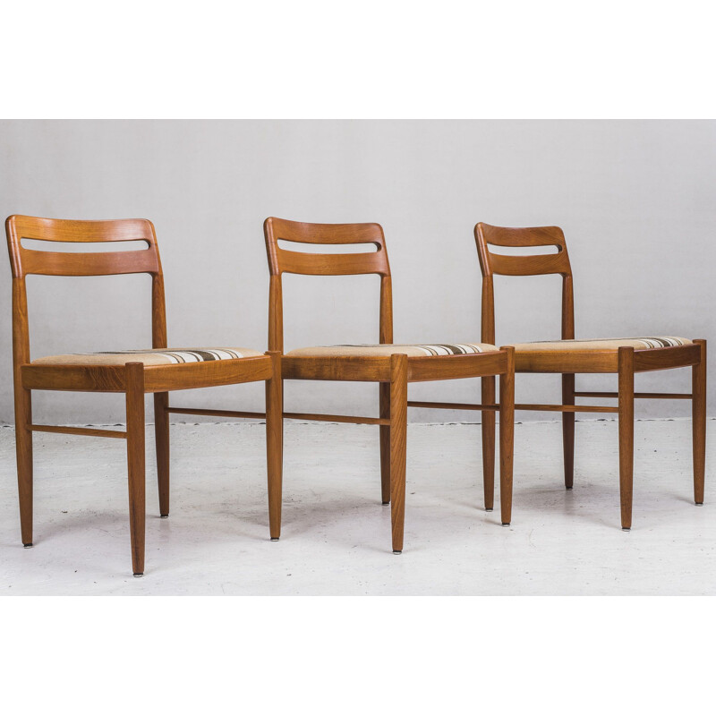 Set of 6 vintage teak chairs by H. W. Klein for Bramin