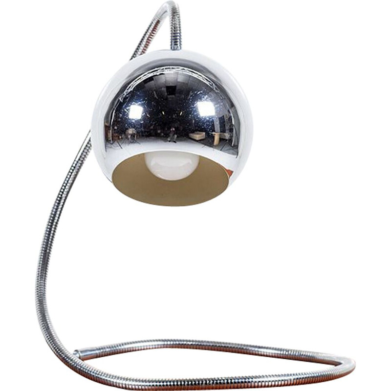 Vintage Chrome Table Lamp, Italy, 1960s 