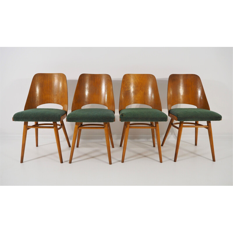 Ensemble de 4 chaises à repas vintage de UP Zavody, 1960