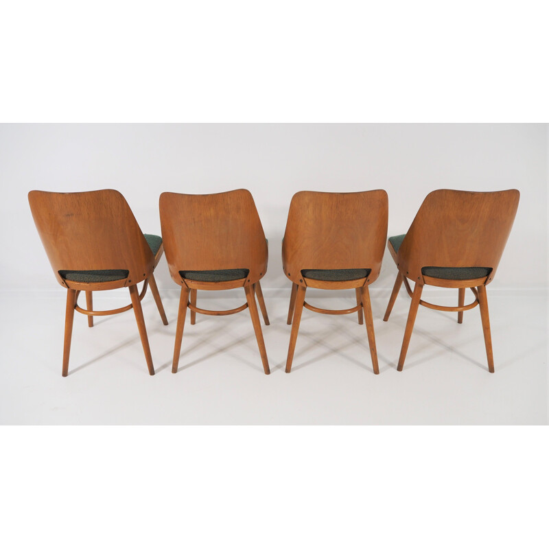 Ensemble de 4 chaises à repas vintage de UP Zavody, 1960