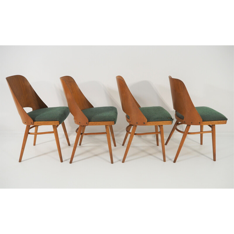 Ensemble de 4 chaises à repas vintage de UP Zavody, 1960