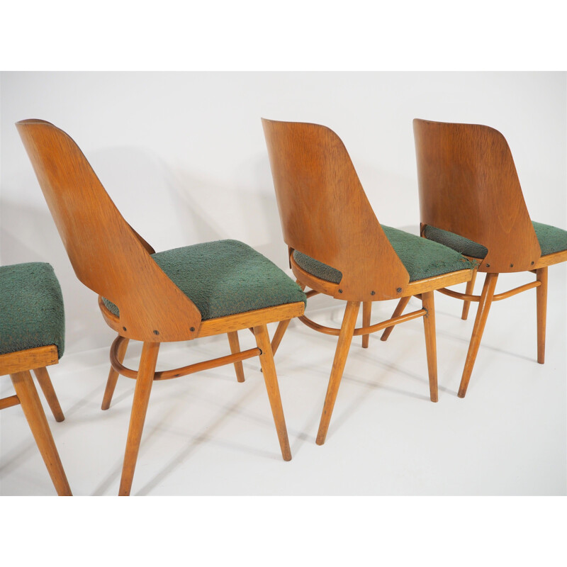 Ensemble de 4 chaises à repas vintage de UP Zavody, 1960