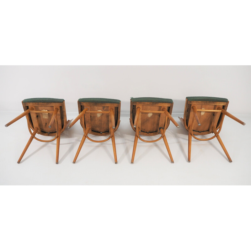 Ensemble de 4 chaises à repas vintage de UP Zavody, 1960