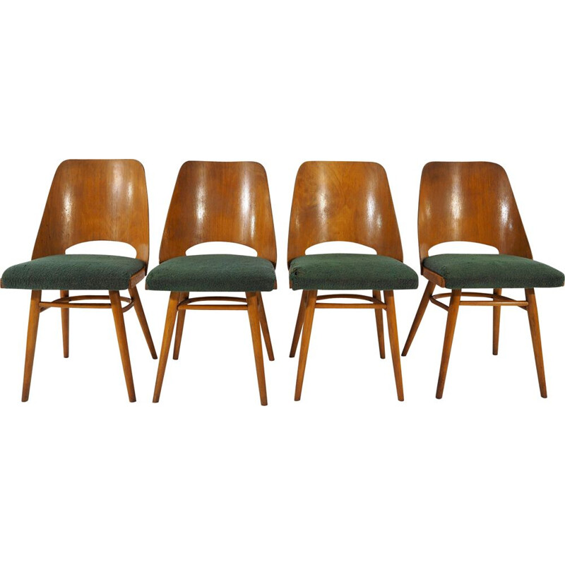 Ensemble de 4 chaises à repas vintage de UP Zavody, 1960