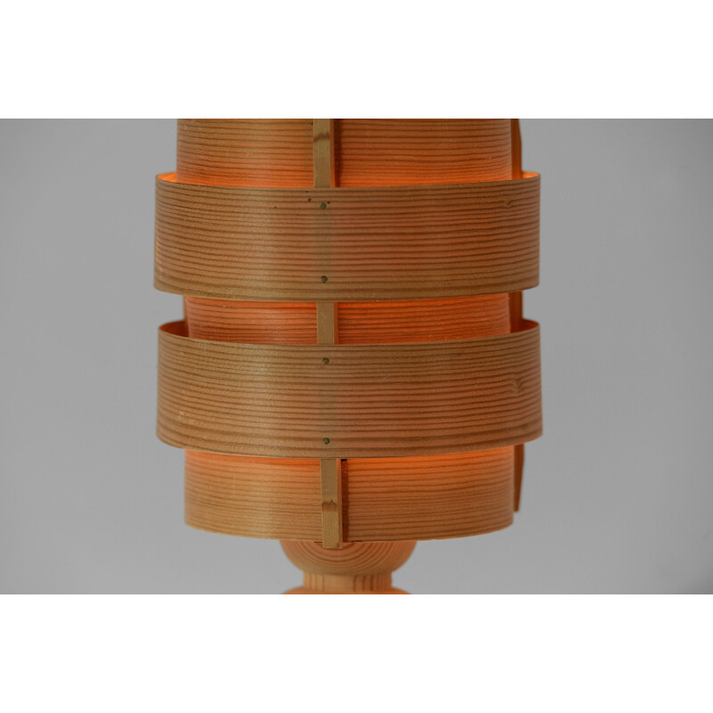 Vintage pine veneer table lamp "B 148" by Hans-Agne Jakobsson for Ellysett AB, Sweden 1960s