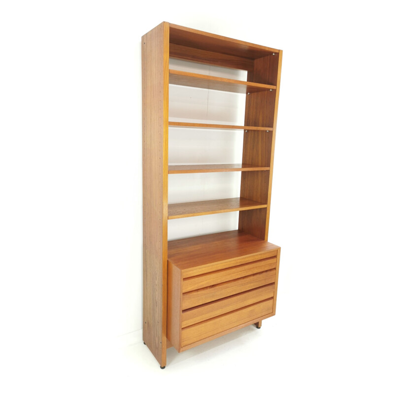 Vintage teak modular wall unit by Poul Cadovius 1960s