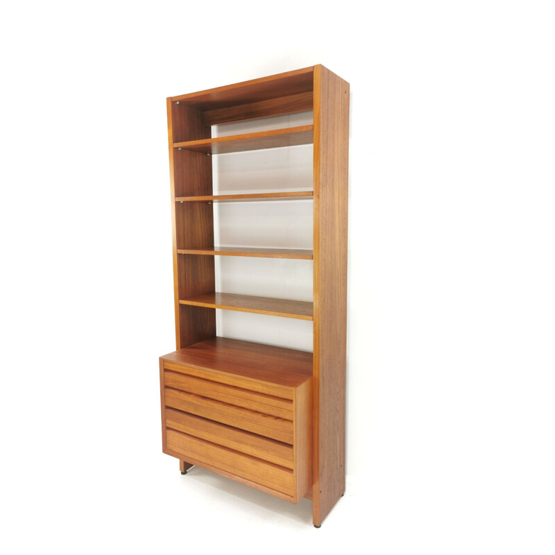 Vintage teak modular wall unit by Poul Cadovius 1960s