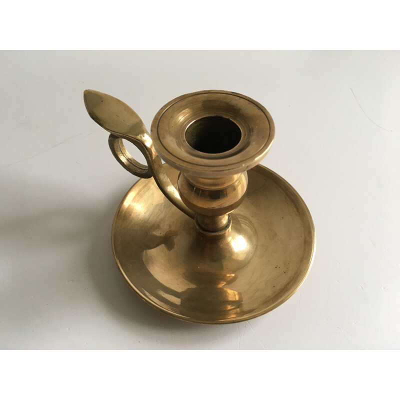 Vintage Hand Candle Holder in Solid Brass