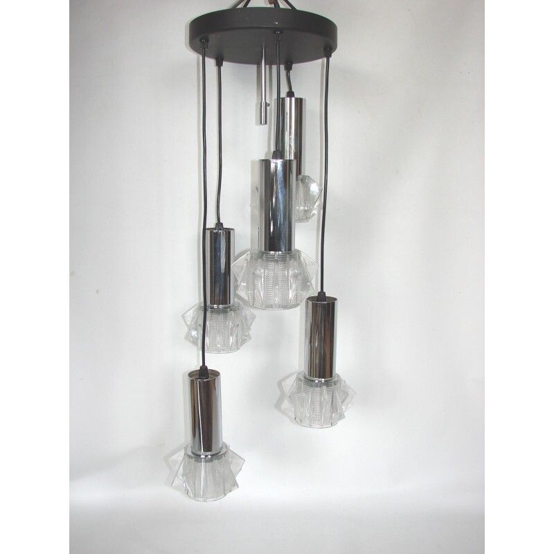 Vintage waterfall chandelier, 1970s