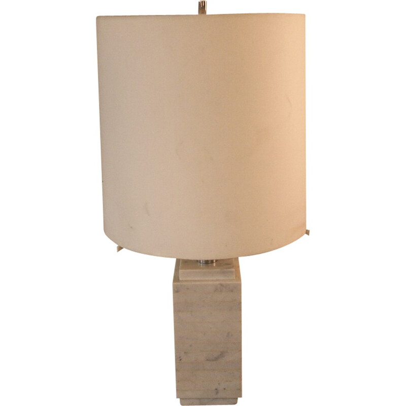 Mid century modern lamp in marble, Florence KNOLL - 1970s