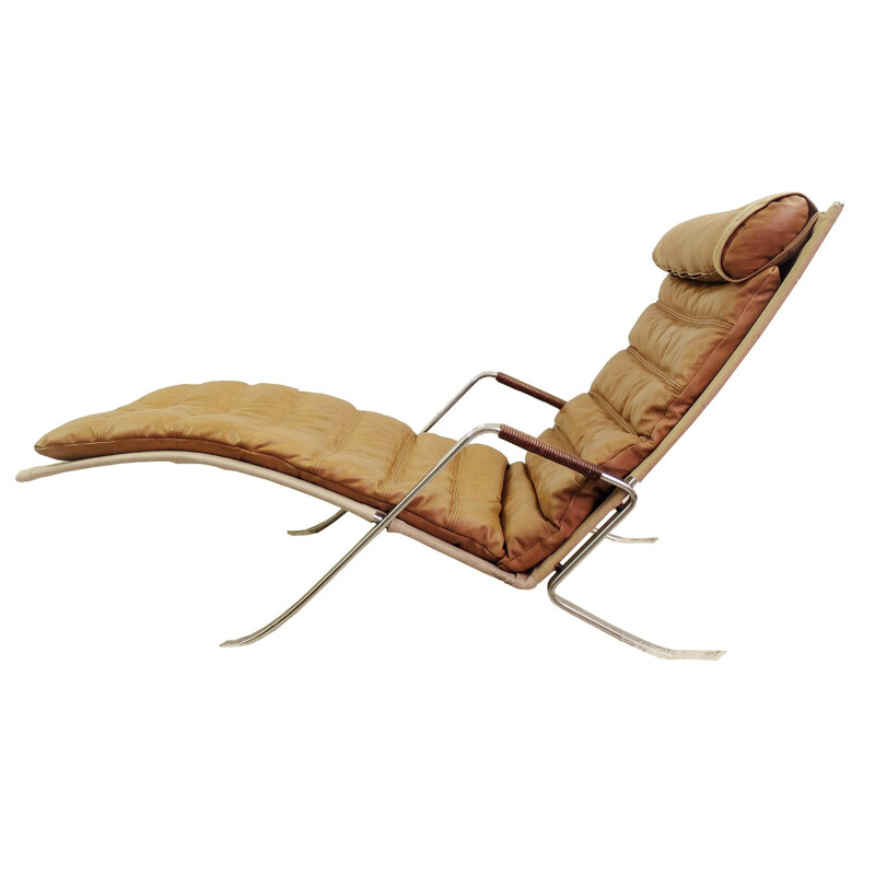 Kill "FK 87" deck chair in leather and steel, Preben FABRICIUS & Jørgen KASTHOLM - 1960s