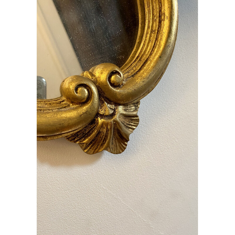 Miroir vintage en bois doré