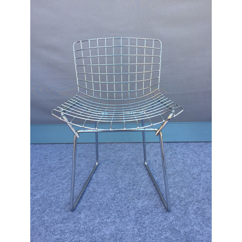 Pair of vintage children's chairs in chrome "wire" version by Knoll