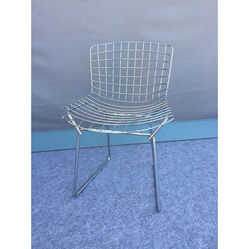 Pair of vintage children's chairs in chrome "wire" version by Knoll