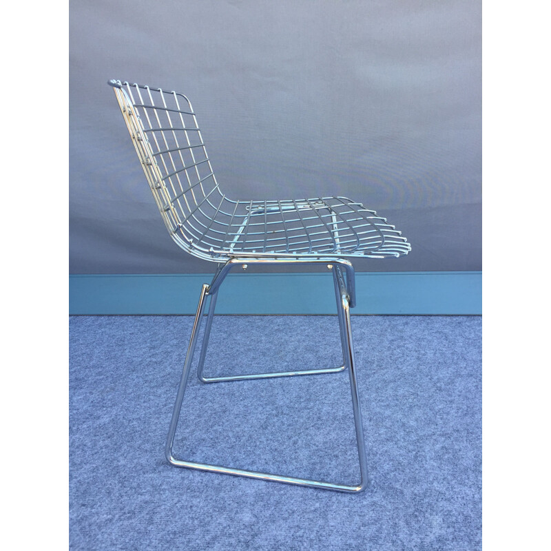 Pair of vintage children's chairs in chrome "wire" version by Knoll