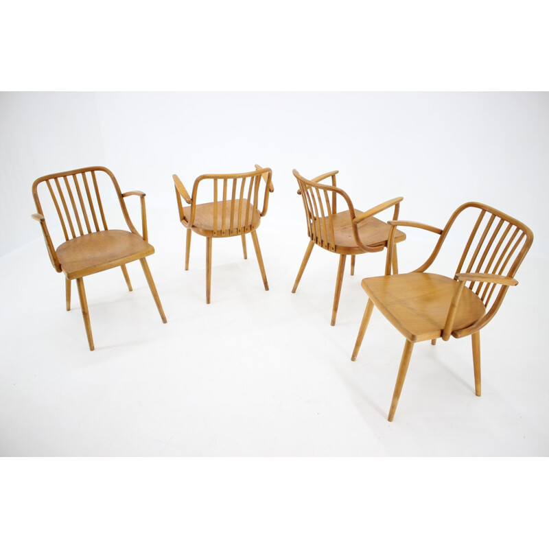 Ensemble de 4 chaises à repas vintage d'Antonin Suman, Tchécoslovaquie, 1960