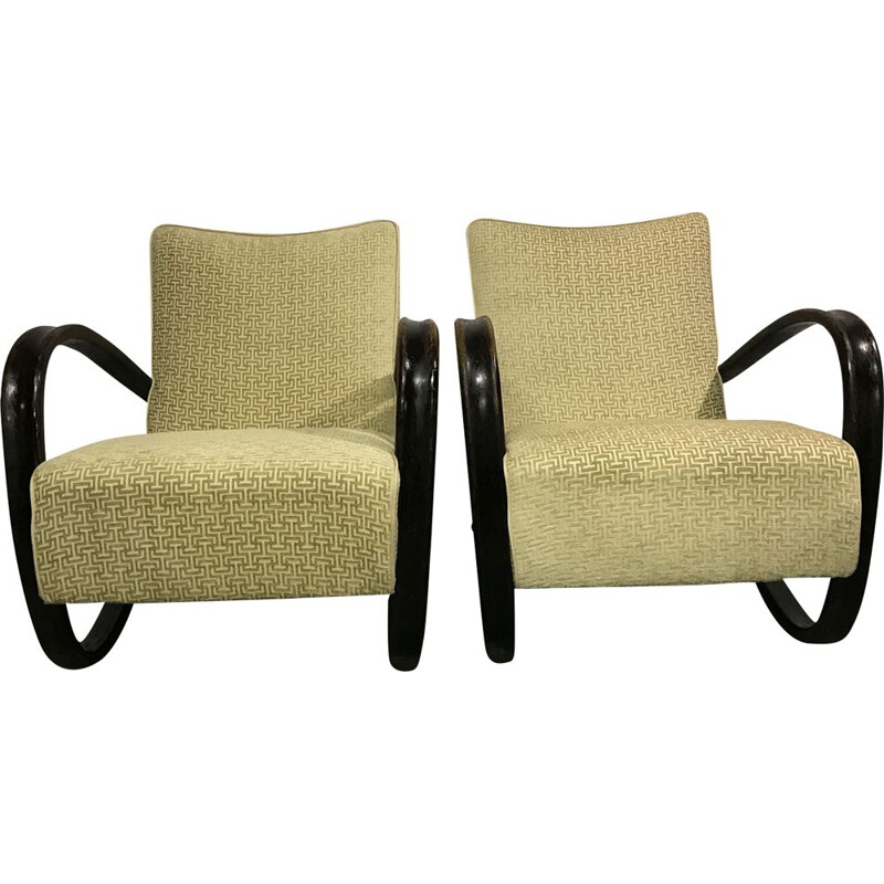 Pair of vintage armchairs by Jindrich Halabala 