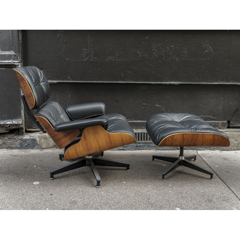 Vintage armchair and ottoman by Eames, Herman Miller publisher, 1990s
