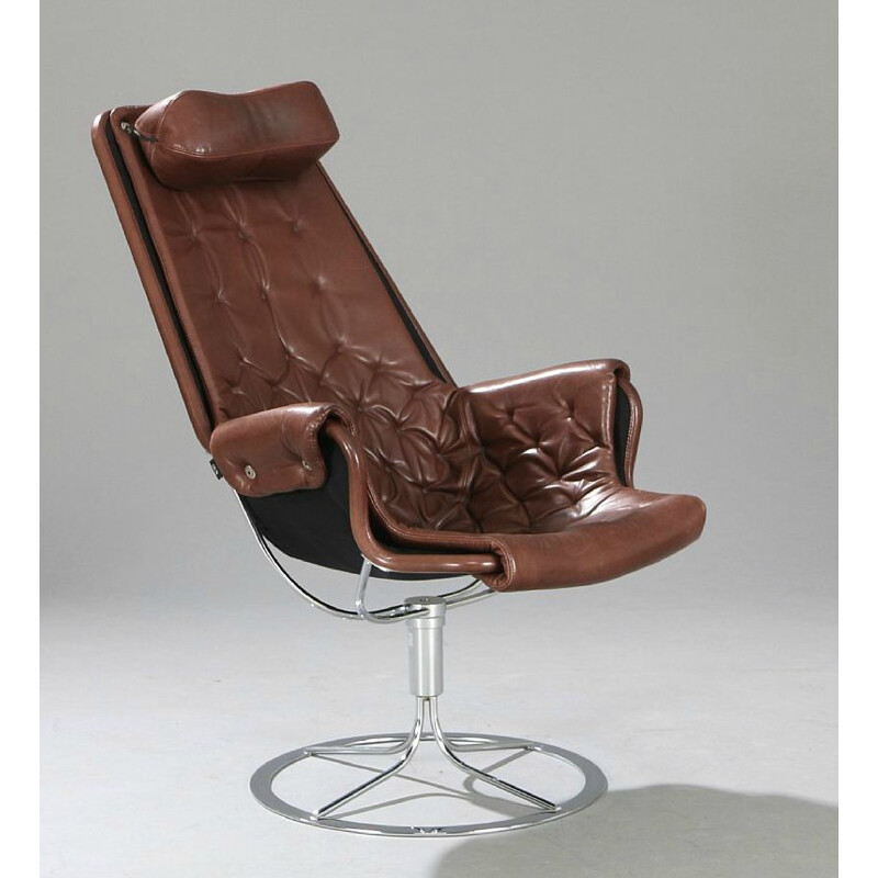 Dux "Jetson" Scandinavian armchair in leather, Bruno MATHSSON - 1980s