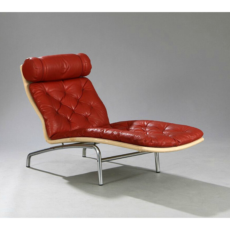 Erik Jørgensen Scandinavian lounge chair in leather, Arne VODDER - 1970s
