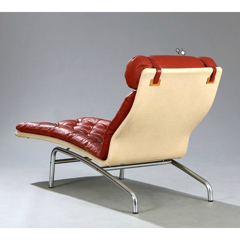 Erik Jørgensen Scandinavian lounge chair in leather, Arne VODDER - 1970s