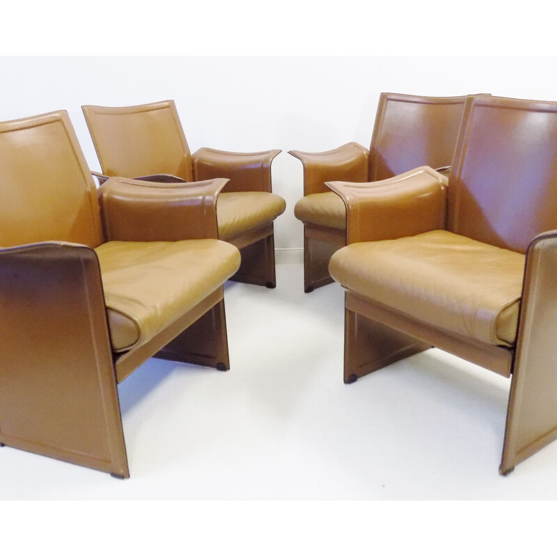 Matteo Grassi Korium set of 4 dining chairs by Tito Agnoli