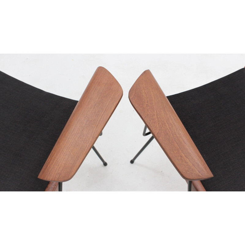 Pair of vintage chairs with armrests 1950s
