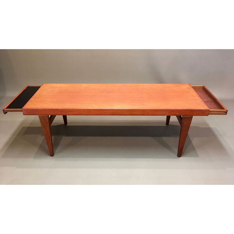 Vintage scandinavian teak coffee table by Johannes Andersen, 1950 