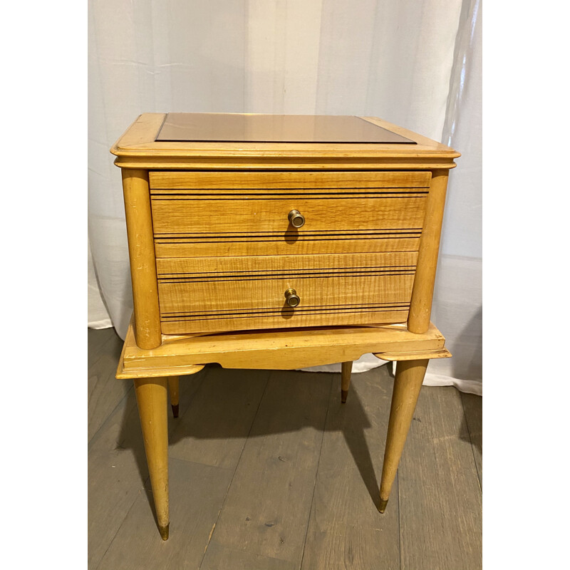 Pair of wood Bedside Tables Vintage 1960s