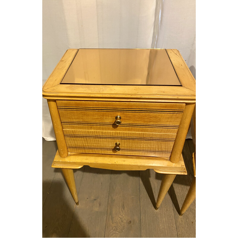 Pair of wood Bedside Tables Vintage 1960s