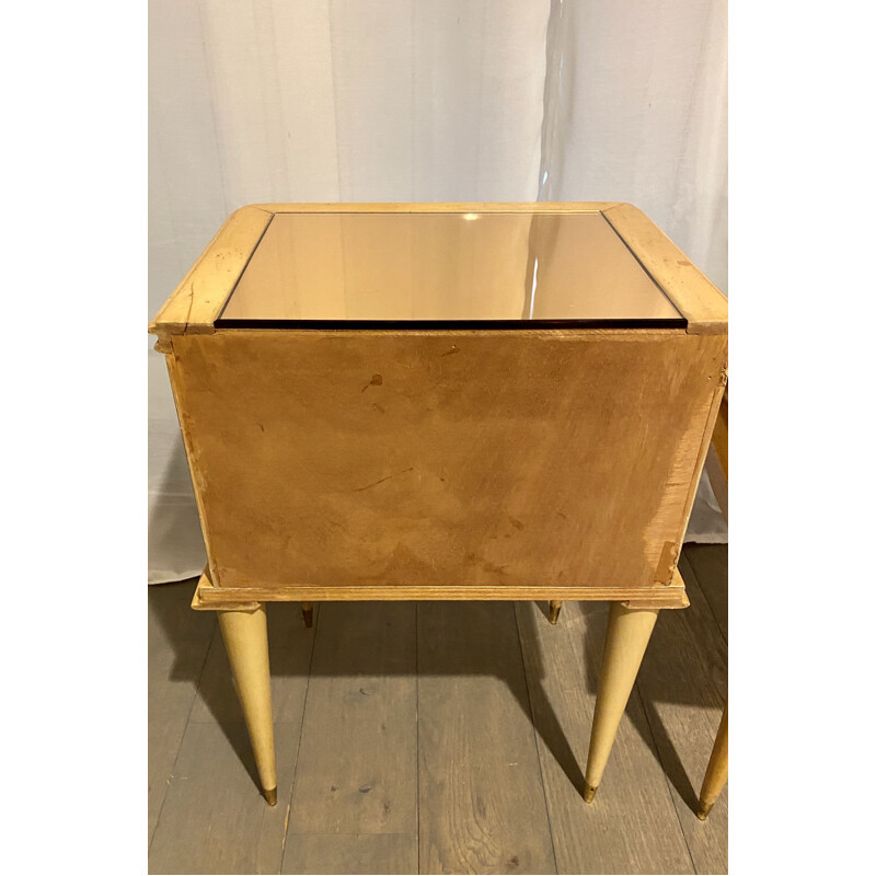 Paire de Tables de chevet Miroité vintage 1960